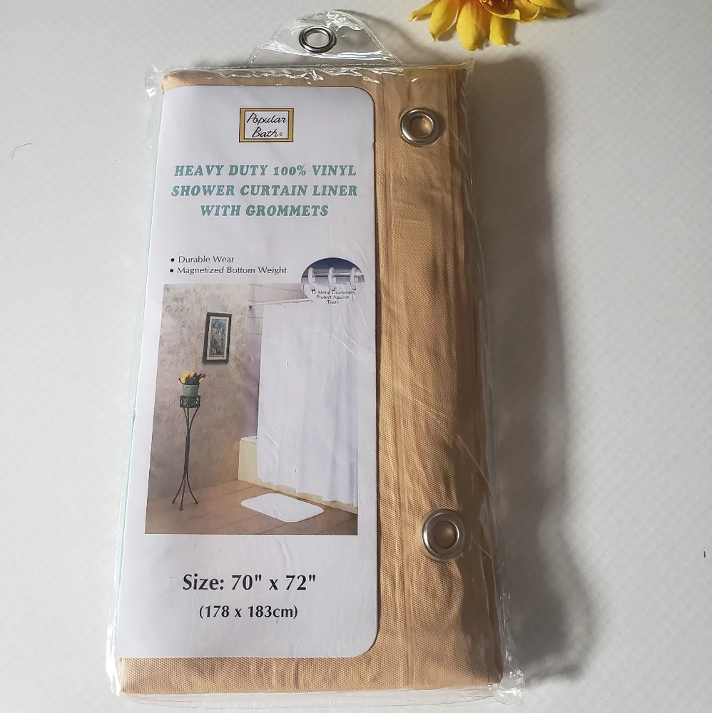 Just In: New Magnetic Vinyl Gold Shower Curtain Liner